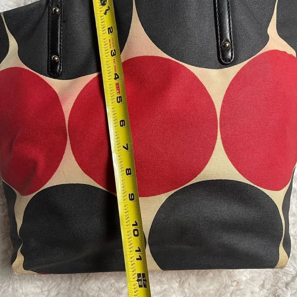 Kate Spade Bon Shopper Baby Bag, Tote, Deborah Dot Red Black & beige canvas